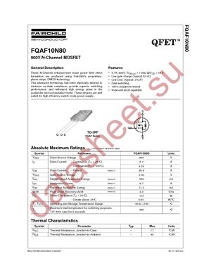 FQAF10N80 datasheet  